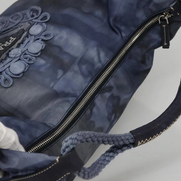 PRADA Shoulder Bag Nylon Blue Silver Auth - Picture 9 of 16